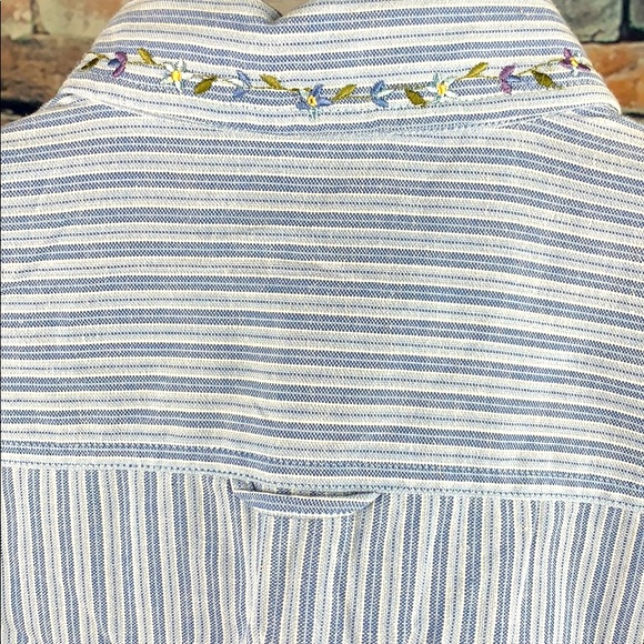 Casey & Max blue & white stripes button down W XL - Picture 5 of 11